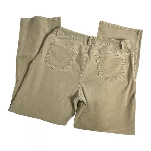 St. John's Bay Corduroy Pant Women 12 Beige Boot Stretch 32 30 - Picture 2 of 6